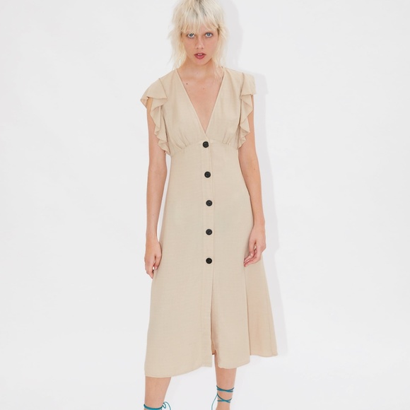 zara ruffled rustic dress